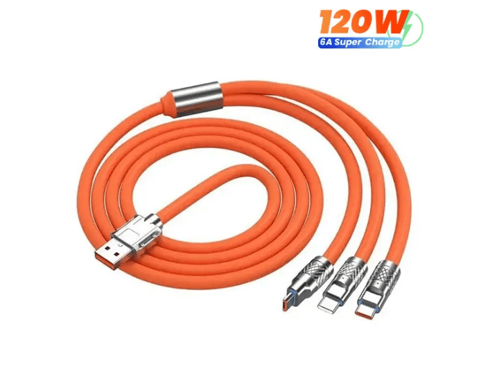 3in1 Super Fast Charging Cable 120W 6A Zinc Alloy Cable (3)