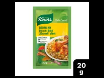 Knorr Chefs Special Biriyani Mix 20g - Knorr Biriyani Mix made with authentic herbs and spices to help you create deliciously flavourful, aromatic biriyani in your own homes in just 3 easy steps