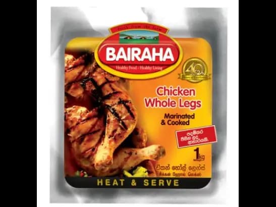 Bairaha Marinated Chicken Whole Legs 1kg - Incredible assortment of flavorful precooked marinated chicken whole legs that is  ready to be served as a delicious meal