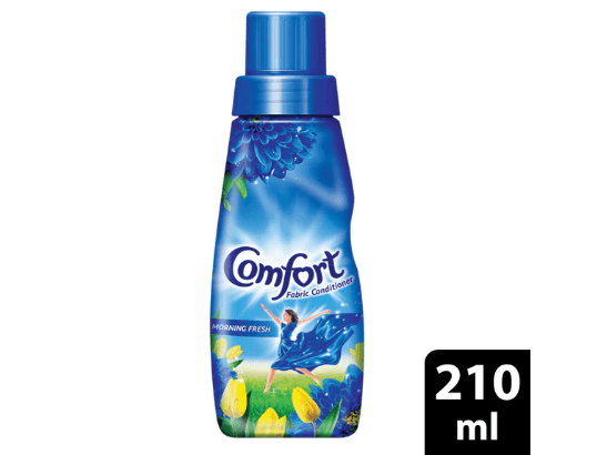 Comfort Morning Fresh fabric Conditioner 210ml - Gives Unbelievable Shine to Clothes comfort nourishes and untangles cloth fibers damaged by washing
