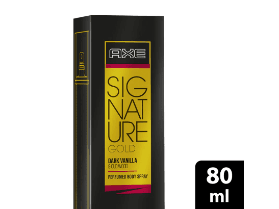 Axe Signature Gold Dark Vanilla and Oud Wood 80ml - It gives the unique ingredient fragrance of Dark Vanilla and Oud Wood