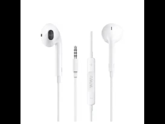 Wiwu Earbuds 101 3.5mm Earphone White - Microphone: Yes , Interface Connector Type: 3.5mm Connector , Cable Length: 120 CM  with 1 month warranty