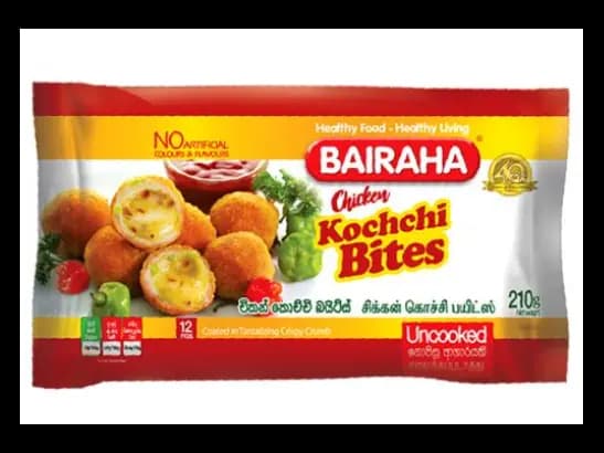 Bairaha Chicken Kochchi Bites 210g - Crumbed chicken balls battered with  flavorsome kochchi and cream cheese to be served as a perfect option for a quick snack