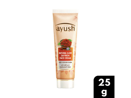 Ayush Natural Glow Saffron Face Cream 25g - This Natural Glow Face Cream is formulated with 5000 years of Ayurvedic wisdom to give you a golden glow.
