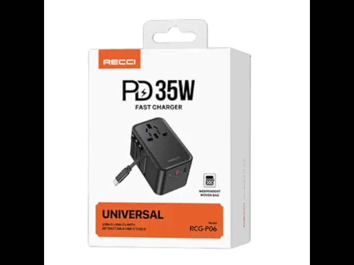 Recci RCG-P06 PD 35W Universal Fast Charger Black with 3 month warranty (3)