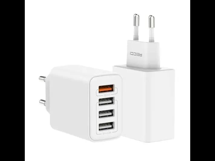 RECCI RC57U 30W (QC18W+12W) 4 USB Ports Charger - 6 month warranty
