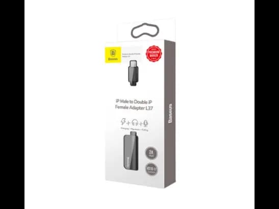 Baseus L37 Audio Converter Iphone Male to Double Iphone Female Adapter with Automatic switching and matching for fast charging , Made of aluminum alloy , resistant to oxidation and corrosion (4)