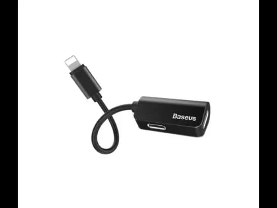 Baseus L37 Audio Converter Iphone Male to Double Iphone Female Adapter with Automatic switching and matching for fast charging , Made of aluminum alloy , resistant to oxidation and corrosion