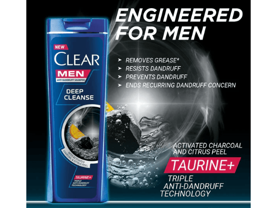 Clear Men Deep Cleanse Shampoo 180ml - "Clear Men Deep Cleanse Shampoo is a powerhouse in men's hair care, offering a thorough and revitalizing cleansing experience. (2)
