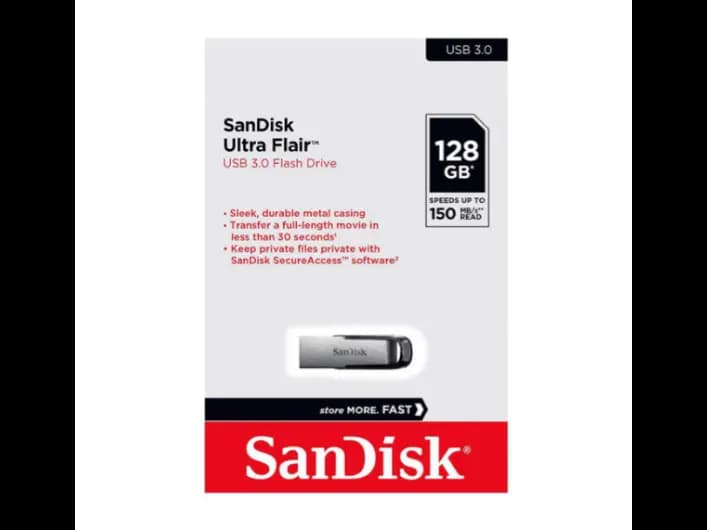 SanDisk Ultra Flair Flash Drive 128GB with 1 Years Warranty
