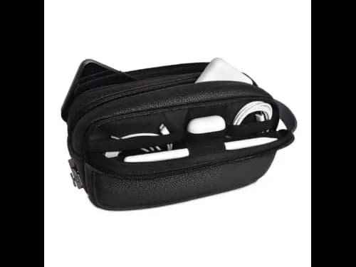 Wiwu Salem Anti-Theft Travel Pouch  Black - Stylish and Safe Design , Multi pockets , Large and Functional Internal Volume (4)
