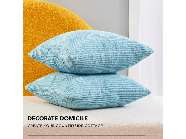 Deconovo Throw Pillow Covers with Corn Texture Baby blue - 1Pcs (2)