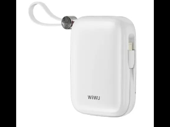 Wiwu WI-P042 10000mAH Power Bank Monaco Pearl Gradient Color - Maximum Compatibility and Comfort with Double Cable , Compact Design and Ease of Use with 6 months warranty
