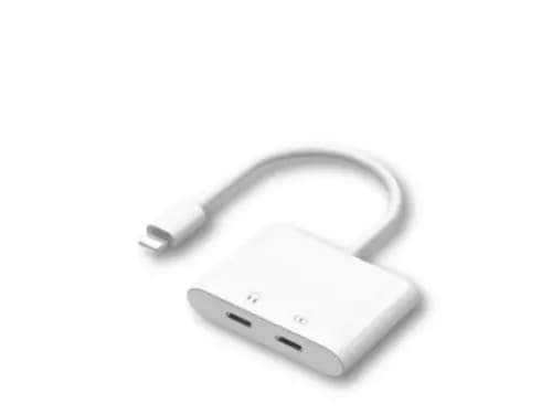 WIWU Audio Converter Lightning to Dual Lightning LT01 Plus - 2 Lightning Inputs , Small and Compact , Easy to carry , Durable Anti-Wear Material (2)