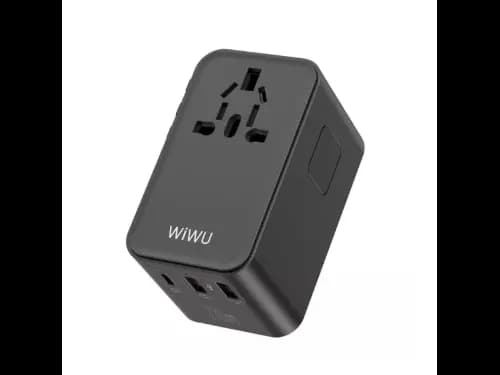 Wiwu WI-UA004 70w Gan Universal Plug Adapter Black - Travel safety & Fixed plugs , PD 70W Fast Charging , High-power appliances Over 2000W with 6 months warranty (4)