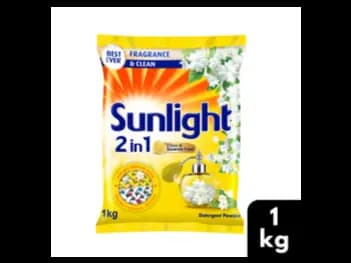 Sunlight Clean and Jasmine Fresh Detergent Powder 1kg - offers a long–lasting Jasmine Fragrance