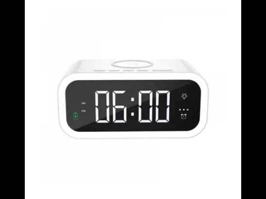 Wiwu Wi-W015 15W Wireless Charger With Digital Alarm Clock  White - 15W fast wireless charging , Alarm clock independent setting , Two colors lights to switch  with 3 Month Warranty (3)