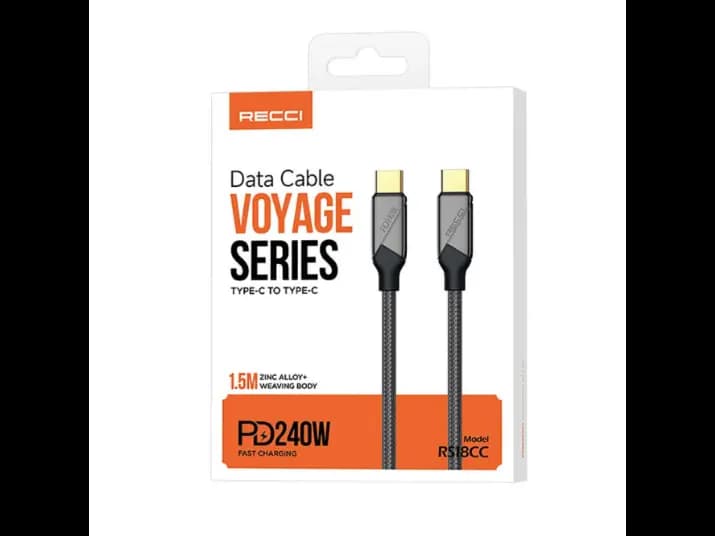 Recci RS18CC Voyage Series Type-C To Type-C PD 240W Fast Charging Data 1.5m with  03 Month Warranty (3)