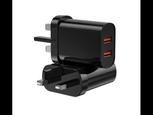 Wiwu WI-U003 Dual USB-A Fast Charger 3 Pin Black - Fast charging , UK plug , Dual USB-A with 6 Month Warranty (3)
