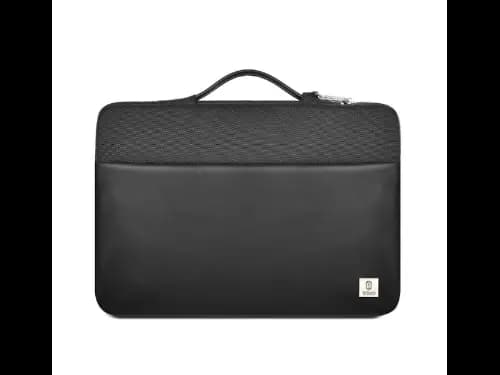 WiWU Hali Sleeve Waterproof Laptop Bag 16″ Black - Waterproof and Durable Design , Soft Faux Fur Lining and Crash Buffer , Large and Useful Internal Volume