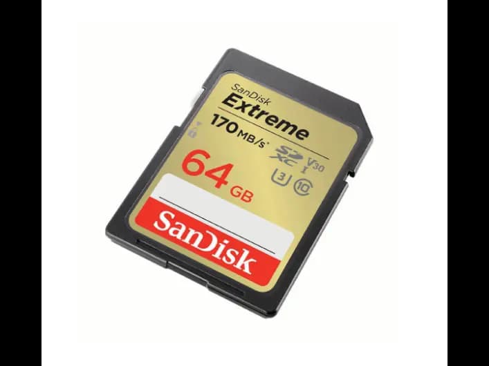 Sandisk SDXC Extreme 64GB 170MB/s UHS-I Memory Card with 3 Years Warranty
