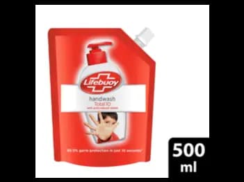 Lifebuoy Total 10 Handwash Refill Pouch 500ml - Activ Naturol Shield, ensuring your hands are clean and protected against germs