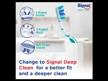Signal Toothbrush Deep Clean Double Pack - V- shape bristles effectively clean deep in between teeth and your tongue (4)