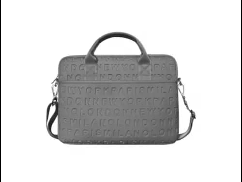 WIWU Cosmo Slim Case 15.4″ Laptop - Fashion letter embossed pattern design , Plush fleece lined laptop compartment, 360 degree protection