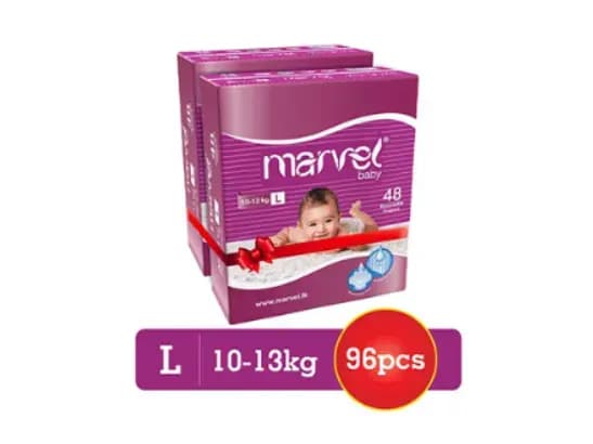 Marvel Baby Diapers, Large - 96.00 pcs