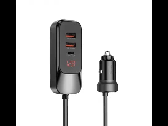 Wiwu WI-QC015 Extend Car Charger Dual USB-A+Dual USB-C 120W - The shell adopts V0 fireproof , Over-voltage protection , Over-temperature protection with 6 Month Warranty