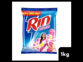 Rin Refresh Lemon and Rose Detergent Powder 1kg - leaves a refreshing lime and rose scent