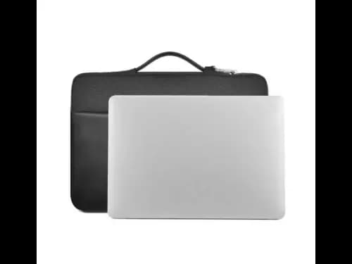 WiWU Hali Sleeve Waterproof Laptop Bag 16″ Black - Waterproof and Durable Design , Soft Faux Fur Lining and Crash Buffer , Large and Useful Internal Volume (2)