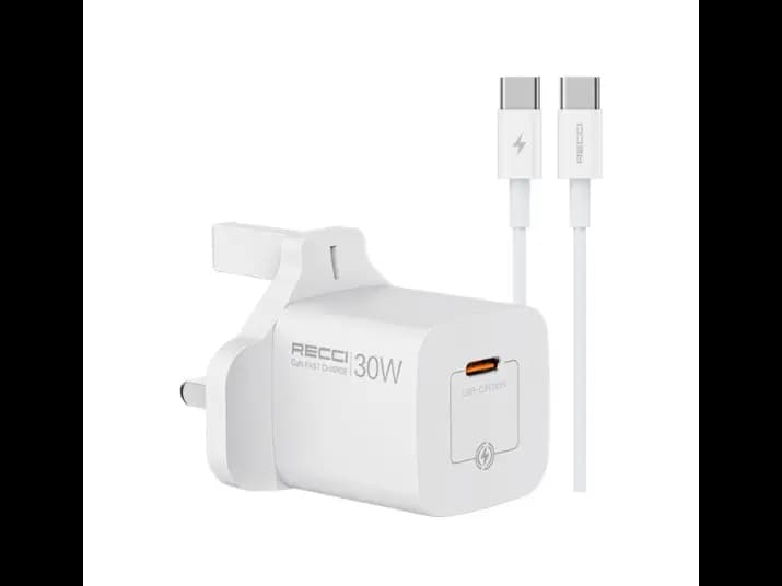 Recci RC77UCC 30W GaN Fast Charger white with 3 month warranty