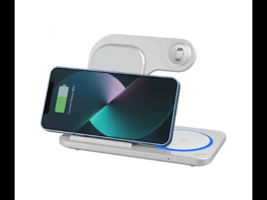 Wiwu Wi-W020 Foldable 15W 3 In 1 Wireless Charger  - With Night lights , Foldable, save space , 15W fast wireless charging , Multi-purpose with 6 Month Warranty (3)