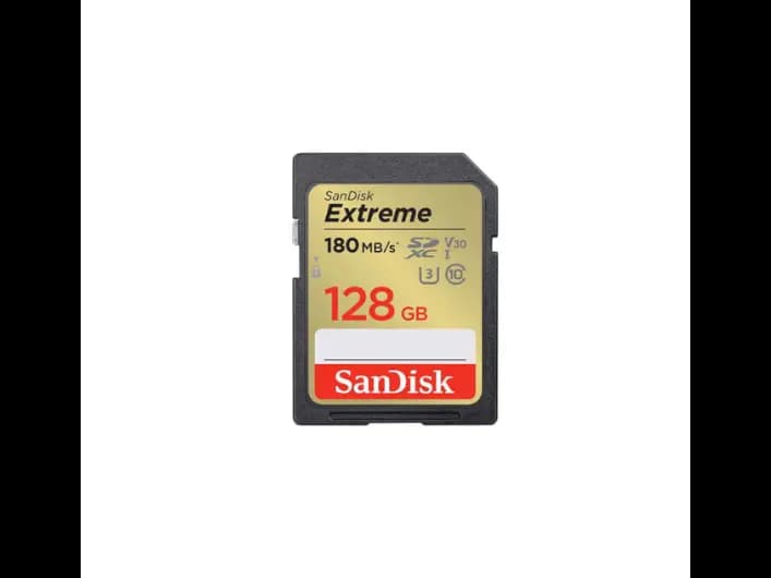 SanDisk Extreme 128GB 180MBS SDXC Memory Card with1 Years Warranty