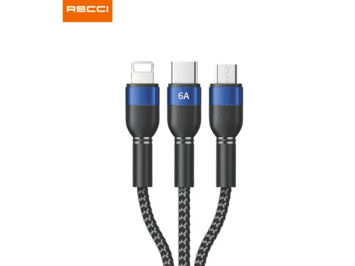 RECCI RTC-T12 3 IN 1 TYPE-C (6A) LIGHTNING MICRO USB CABLE 1.2M (3)