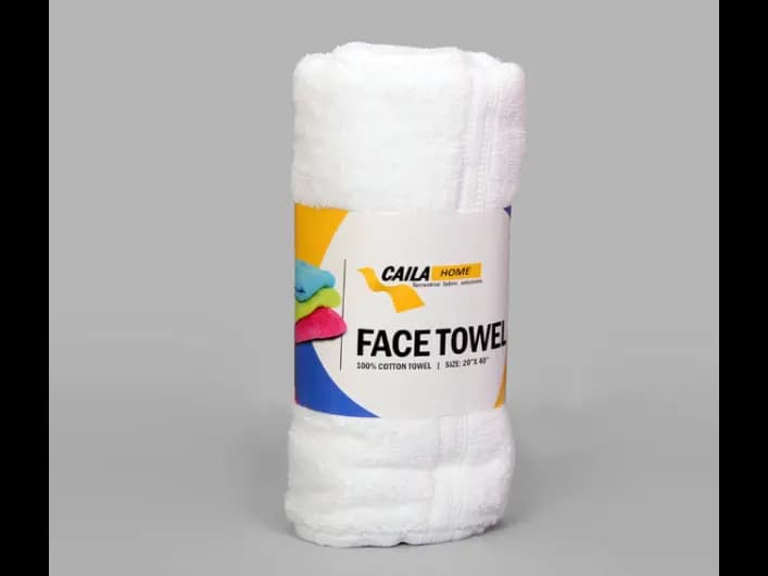 CAILA FACE TOWEL 250GSM - white with 20 x 40 (3)
