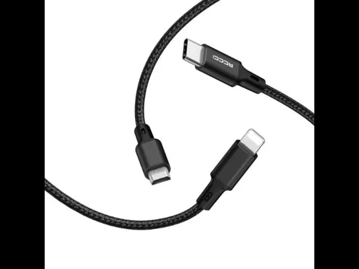 Recci RCS-D120 Fast Wind Series 3 In 1 USB-A To Lightning – Type-C – Micro Charging Data Cable 1.2M (2)