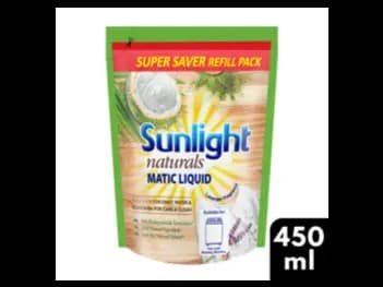 Sunlight Naturals Matic Liquid Pouch 450ml - Formulated with Natural Ingredients