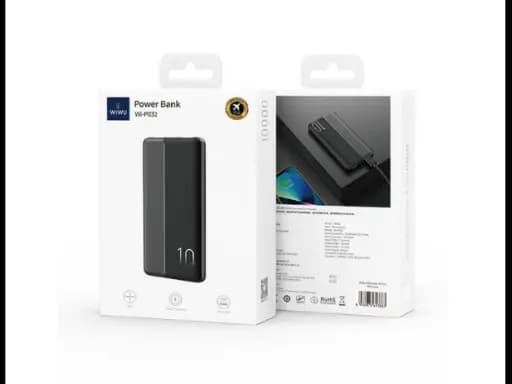 Wiwu Wi-P032 Dual USB-A and Type-C PD LED Light Indicator Portable Power Bank 10000mAh (2)