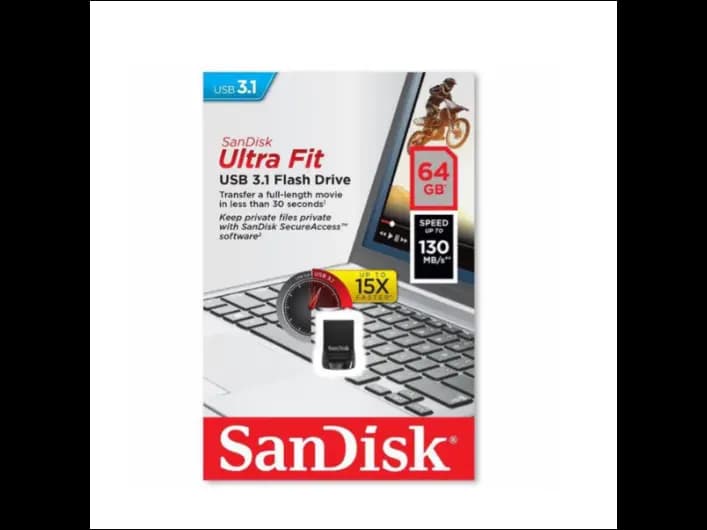 SanDisk Ultra Fit Flash Drive 64GB with 1 Years Warranty