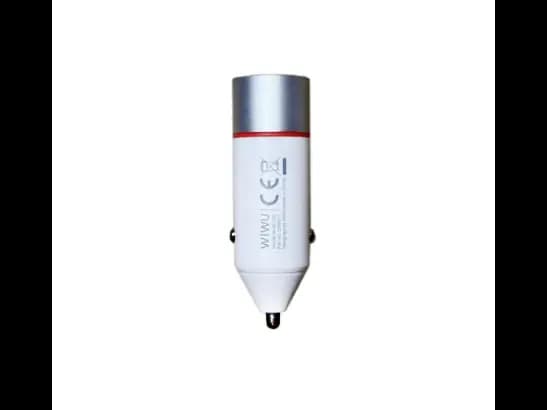 Wiwu Wi-QC023 60W Dual USB Port Car Charger  White - Dual Type-C Ports , 60W Power Delivery ,Compact and Portable , Smart Charging Technology with 6 Month Warranty