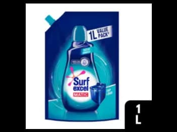 Surf Excel Matic Top Load pouch 1L - ensures tough stain removal in just 20 minutes