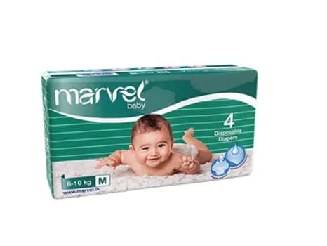 Marvel Baby Diapers, Medium - 4.00 pcs