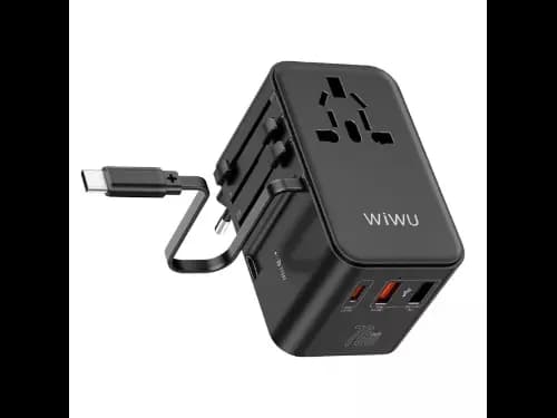 Wiwu WI-UA004 70w Gan Universal Plug Adapter Black - Travel safety & Fixed plugs , PD 70W Fast Charging , High-power appliances Over 2000W with 6 months warranty (5)