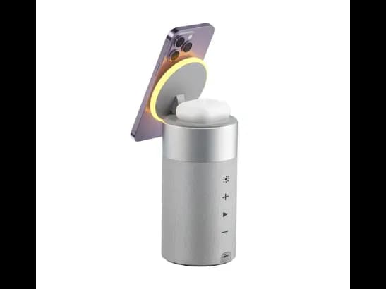 Wiwu Wi-W022 Leju Wireless Charging Ambient Light Speaker - Light, speaker, phone holder , Can be a magnetic phone holder , Free hands while checking phone   with 6 months warranty (2)