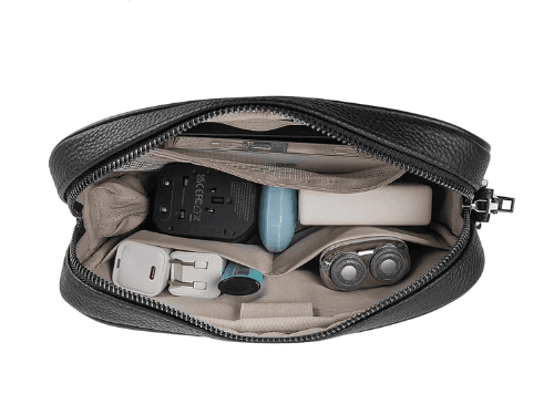 WIWU MASTER GENIUNE LEATHER FINGERPRINT LOCK POUCH BLACK - genuine leather , Anti-theft fingerprint lock , with detachable waist band (3)