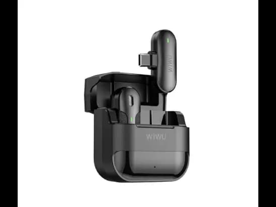 Wiwu Wi-WM001 Wireless Mini Microphone - Plug and play, no app request , ANC& Mute Function , harging case, connection distance 30m with 6 months warranty