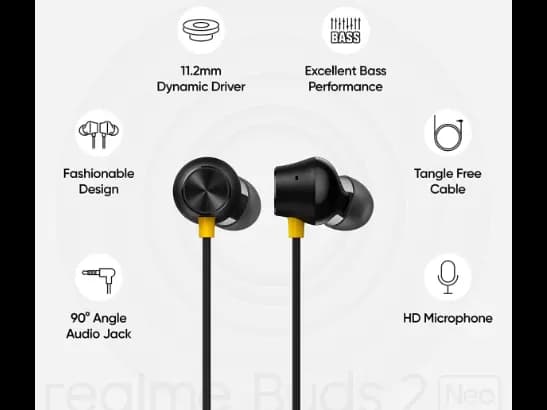 REALME BUDS NEO RMA2016 HF - EXCELLENT BASS , 90 ANGLE AUDIO JACK , HD MICROPHONE (3)