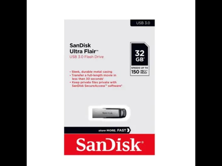 SanDisk Ultra Flair Flash Drive 32GB with 1 Years Warranty